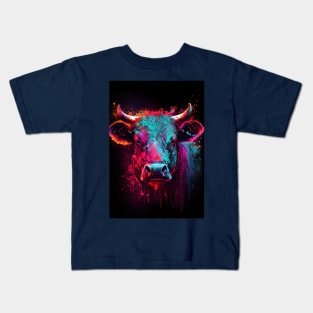 Cattle Art Style 90s Kids T-Shirt